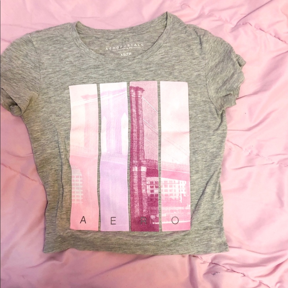 Aeropostale NYC grey crop top